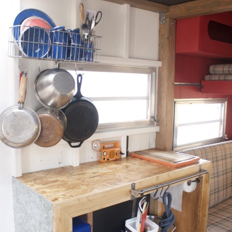 Bothy Wagon Kitchen area